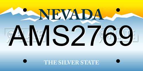 AMS2769 Nevada License Plate