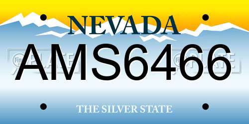 AMS6466 Nevada License Plate