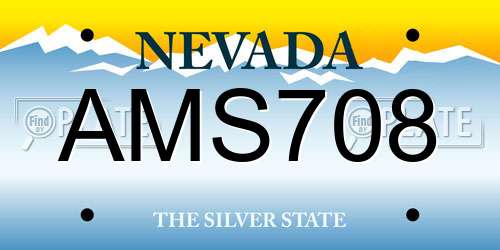 AMS708 Nevada License Plate