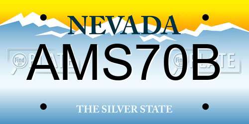 AMS70B Nevada License Plate