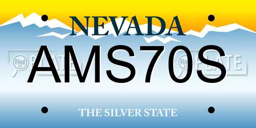 AMS70S Nevada License Plate