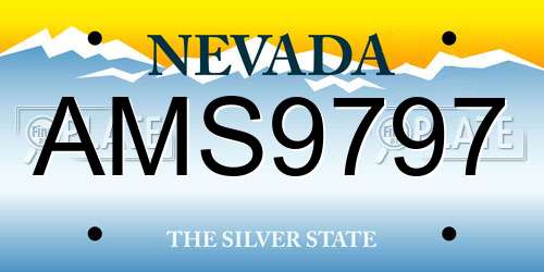 AMS9797 Nevada License Plate