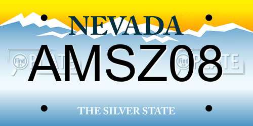 AMSZ08 Nevada License Plate
