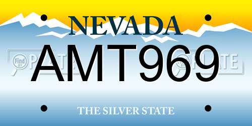 AMT969 Nevada License Plate