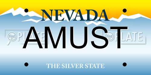 AMUST Nevada License Plate