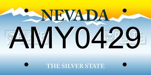 AMY0429 Nevada License Plate