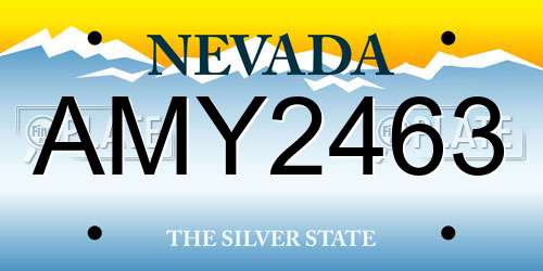 AMY2463 Nevada License Plate