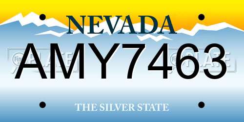 AMY7463 Nevada License Plate