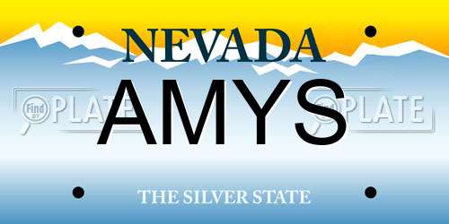 AMYS Nevada License Plate