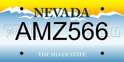 AMZ566 Nevada License Plate