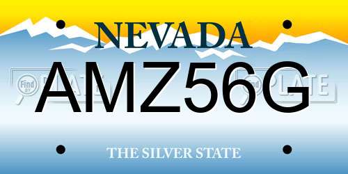 AMZ56G Nevada License Plate