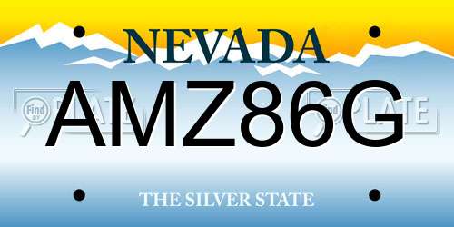 AMZ86G Nevada License Plate