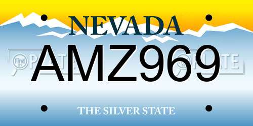 AMZ969 Nevada License Plate