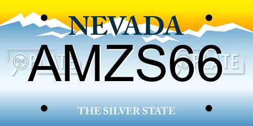 AMZS66 Nevada License Plate