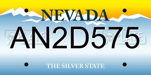 AN2D575 Nevada License Plate