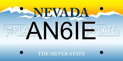 AN6IE Nevada License Plate