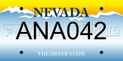 ANA042 Nevada License Plate