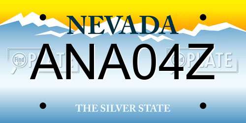 ANA04Z Nevada License Plate