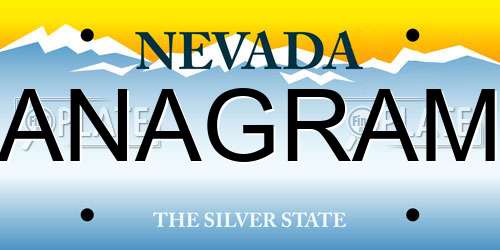 ANAGRAM Nevada License Plate