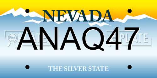 ANAQ47 Nevada License Plate