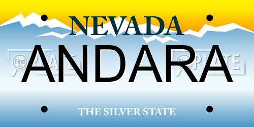 ANDARA Nevada License Plate