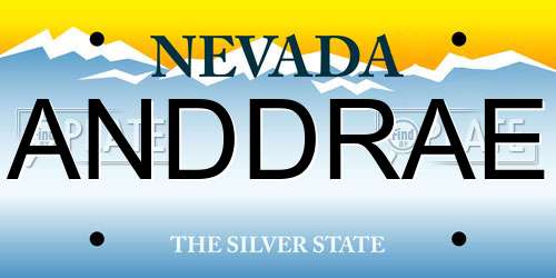 ANDDRAE Nevada License Plate