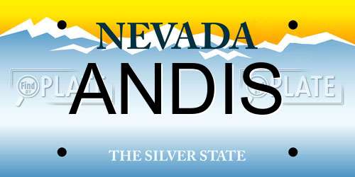 ANDIS Nevada License Plate