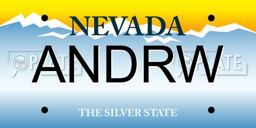 ANDRW Nevada License Plate