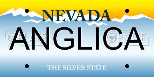 ANGLICA Nevada License Plate