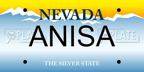 ANISA Nevada License Plate