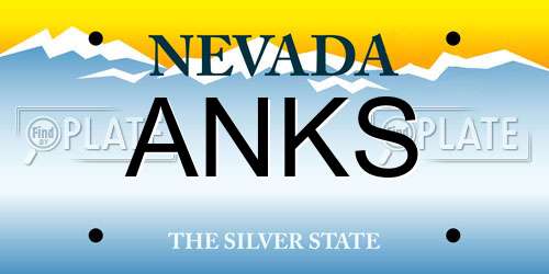 ANKS Nevada License Plate