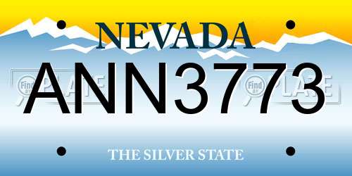ANN3773 Nevada License Plate