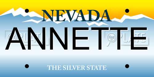 ANNETTE Nevada License Plate