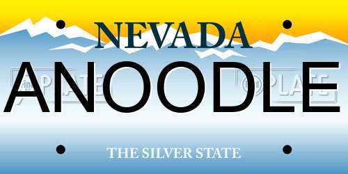 ANOODLE Nevada License Plate