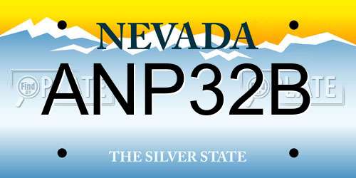 ANP32B Nevada License Plate