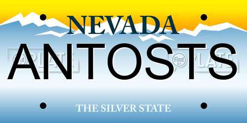 ANTOSTS Nevada License Plate