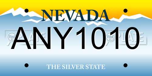 ANY1010 Nevada License Plate