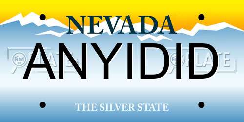 ANYIDID Nevada License Plate