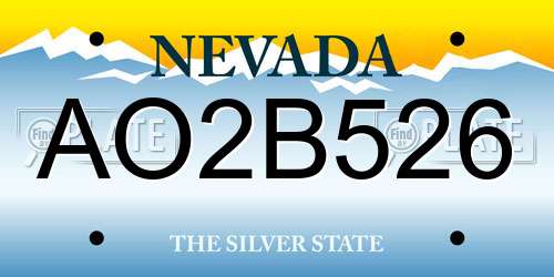 AO2B526 Nevada License Plate