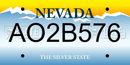 AO2B576 Nevada License Plate