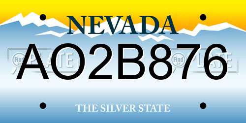 AO2B876 Nevada License Plate