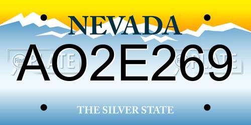 AO2E269 Nevada License Plate