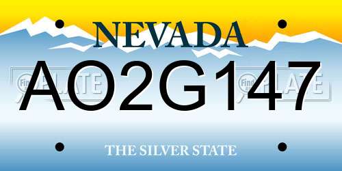 AO2G147 Nevada License Plate