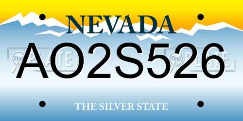 AO2S526 Nevada License Plate