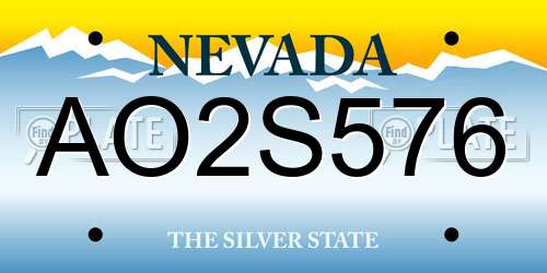 AO2S576 Nevada License Plate