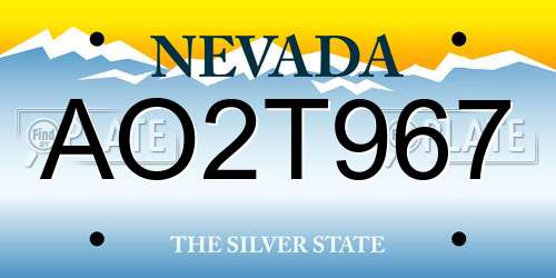 AO2T967 Nevada License Plate
