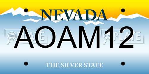 AOAM12 Nevada License Plate