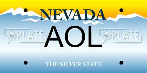 AOL Nevada License Plate