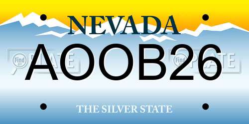 AOOB26 Nevada License Plate
