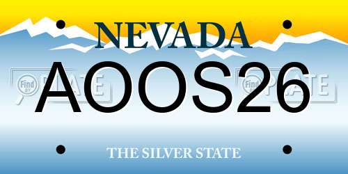 AOOS26 Nevada License Plate